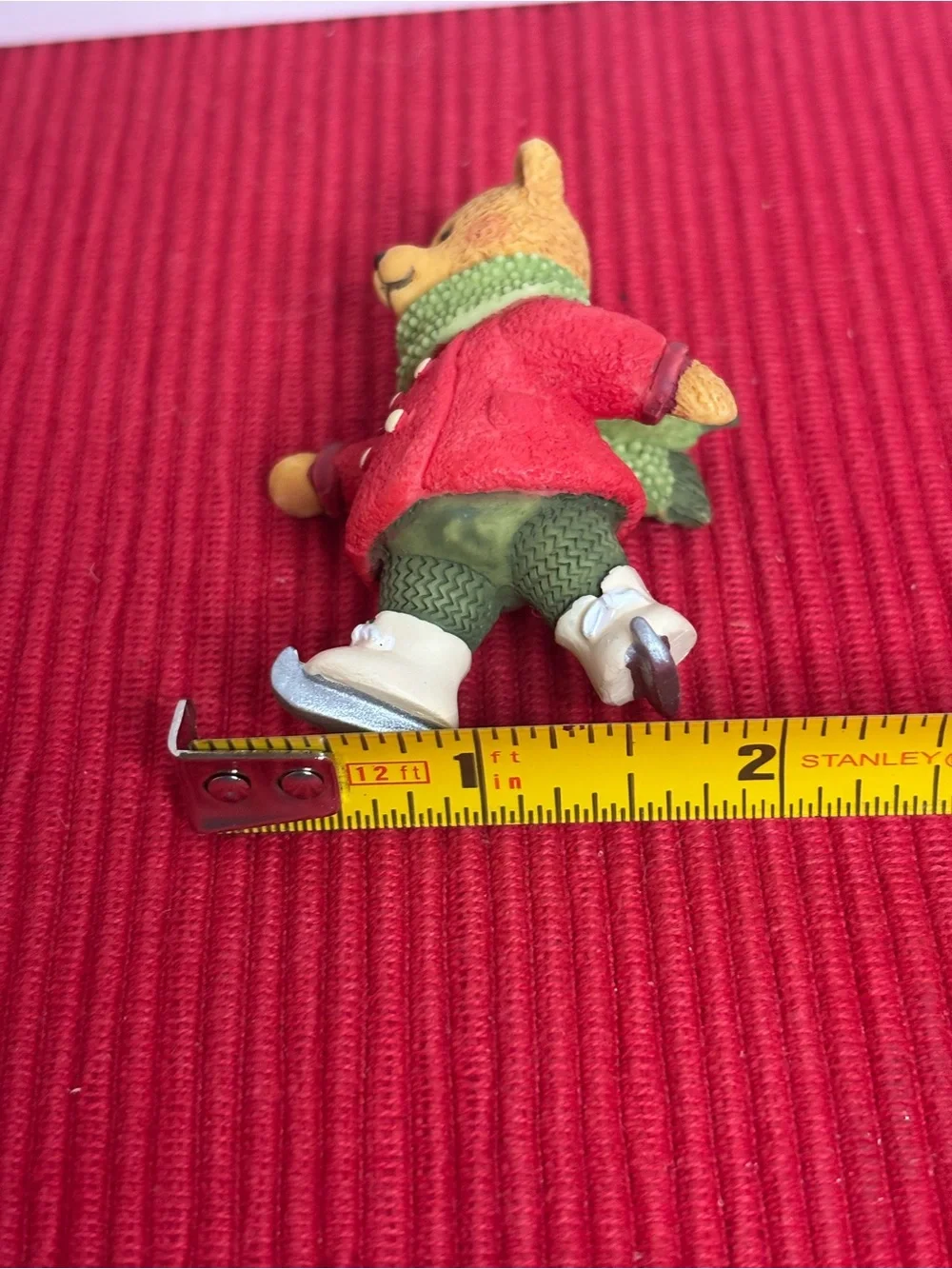 Hallmark Gracie Skates Bear Ornament - Red & Green